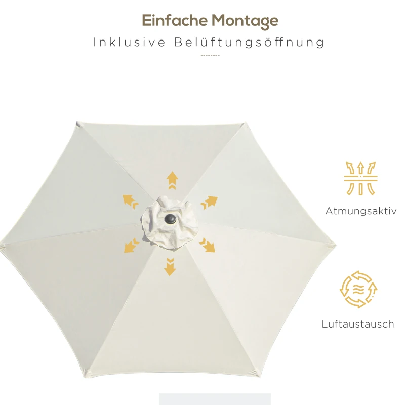 Knikparasol zonnescherm tuinscherm strandparasol met handkruk aluminium 3 kleuren