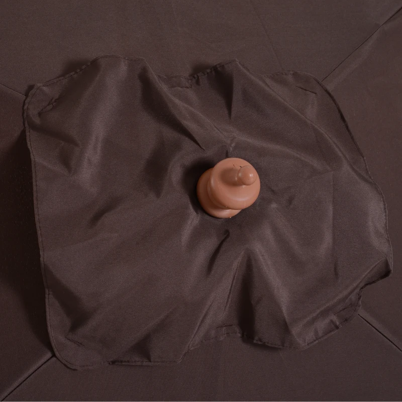 Outsunny parasol zginany parasol ogrodowy parasol plażowy 3-stopniowa regulacja drewno jodłowe + poliester kolor kawowy 200 x 150 x 230 cm