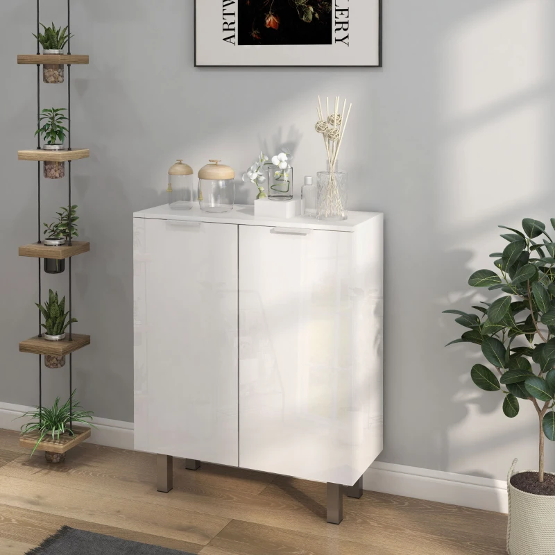 HOMCOM Five-Shelf Shoe Storage Cupboard - White