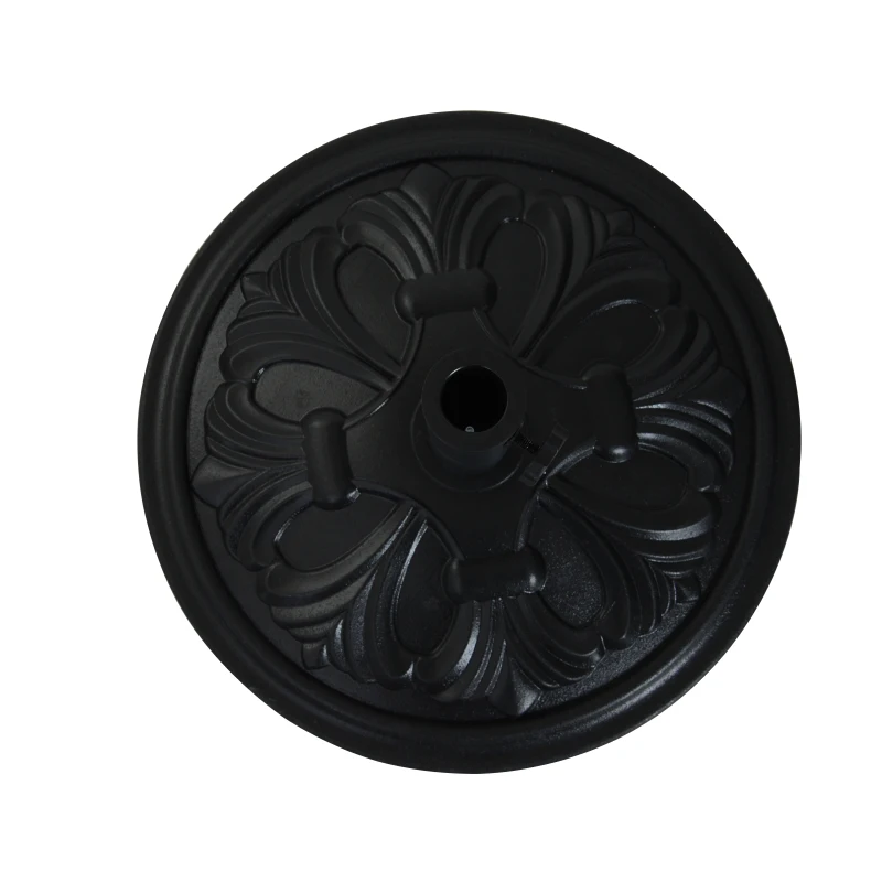 Outsunny Base para Chapéu de Sol Redondo de HDPE e Cimento para Mastros Ø35/38/48 mm Peso 13 kg Ø48x34 cm Preto
