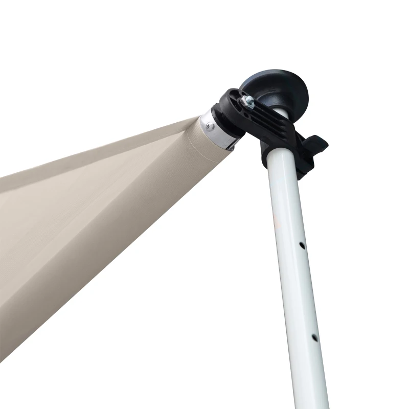 Outsunny Toldo Manual Retrátil para Exterior 400x120x170-280cm Toldo Enrolável Altura Ajustável com Manivela Proteção Solar para Terraço Balcão Jardim Marrom Claro