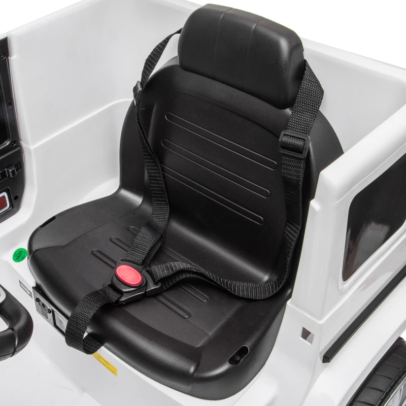 HOMCOM Carro Elétrico BENZ G500 Todo-o-Terreno com Bateria 12V Veículo Elétrico com Música Buzina Velocidade 3-5 km/h Branco