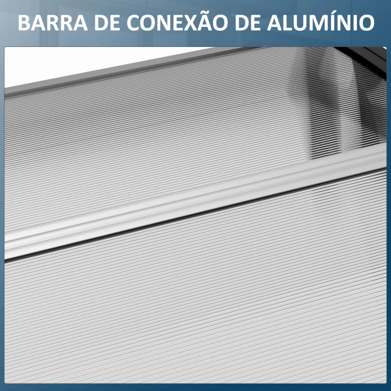Outsunny Marquise de proteção solar e chuva para portas e janelas de policarbonato de 5mm 295x90x25 cm Transparente