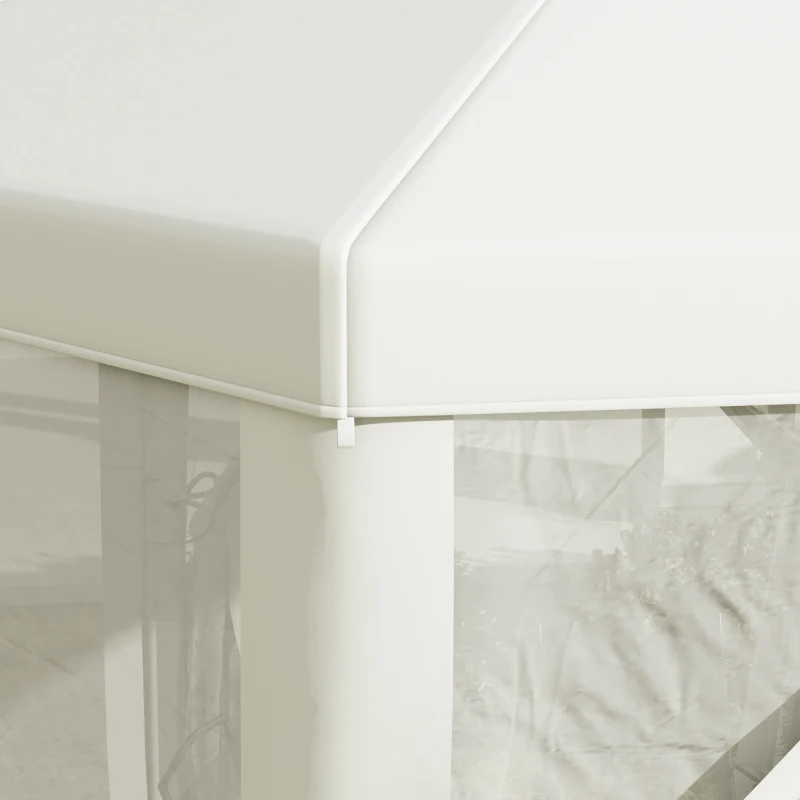 Outsunny Pavillon Gartenpavillon mit Moskitonetz Partyzelt Gartenzelt Festzelt Zelt 6-eckig Polyester+Metall Grau 394x341,2x250cm