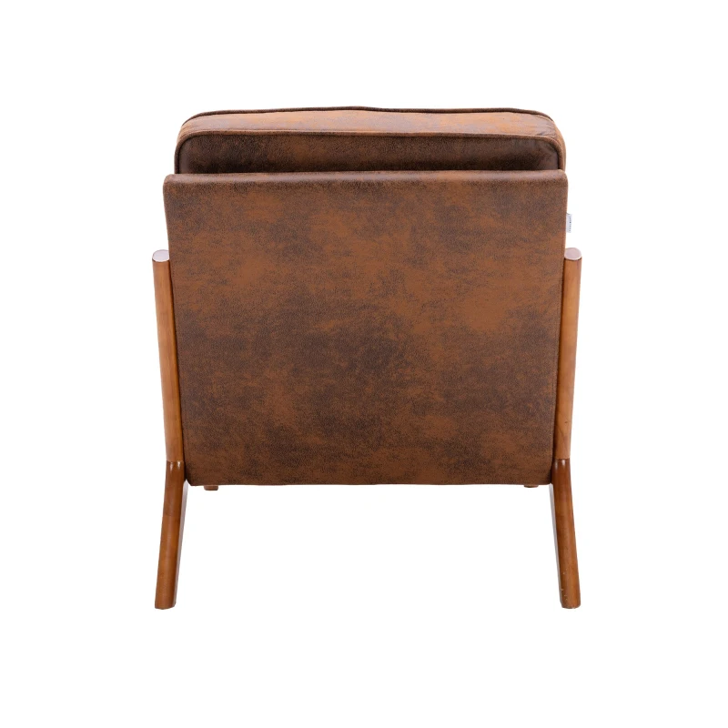 Fauteuil de Relaxation Style Moderne, Structure en Bois, Pour Salon et Chambre à Coucher, Café