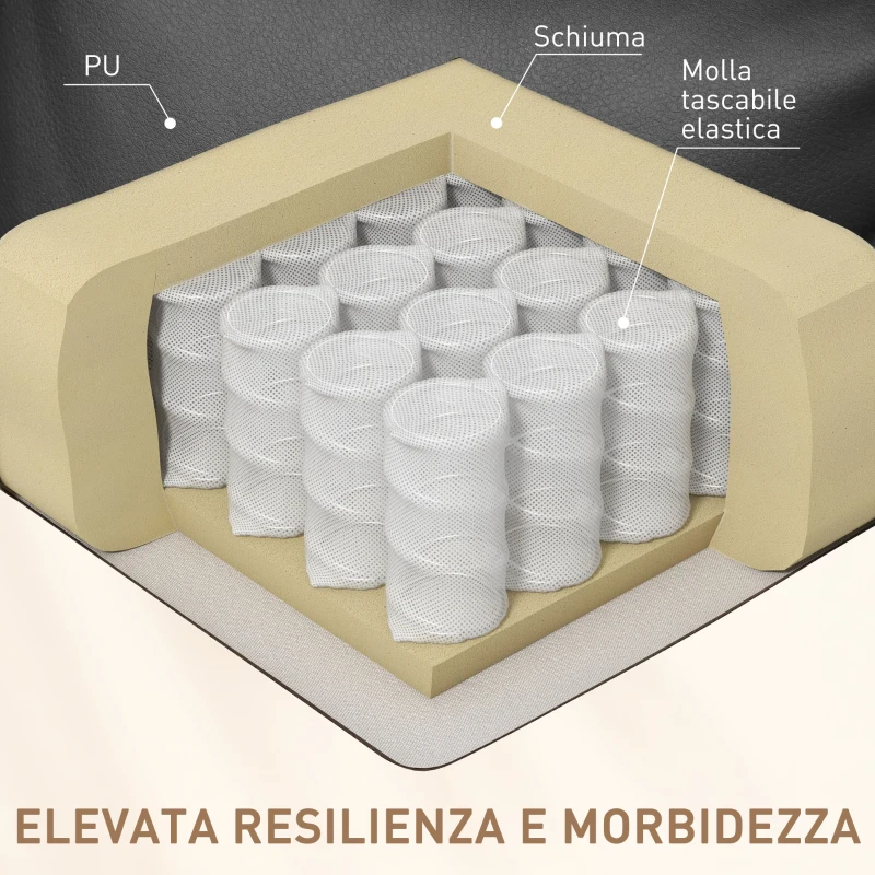 HOMCOM Poltrona Relax Massaggiante con 8 Punti, 5 Modalità e 2 Intensità, Reclinabile con Poggiapiedi e Girevole, 84x92x109cm, Nero