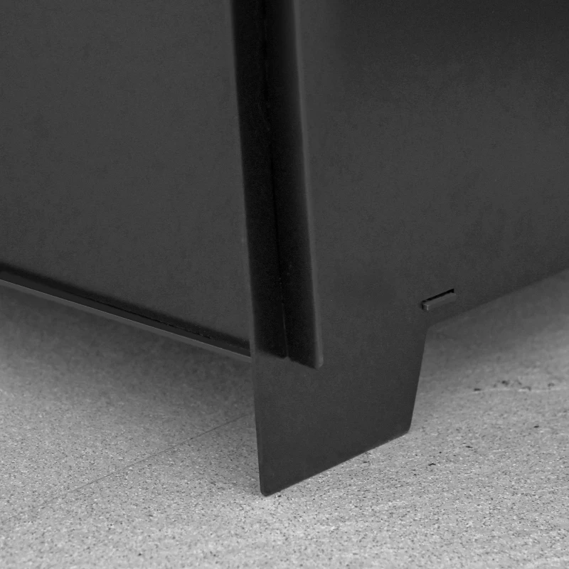 Outsunny Feuerschale demontierbar steckbar Feuerkorb Feuerstelle für Garten Camping BBQ Stahl Schwarz 50 x 50 x 30 cm