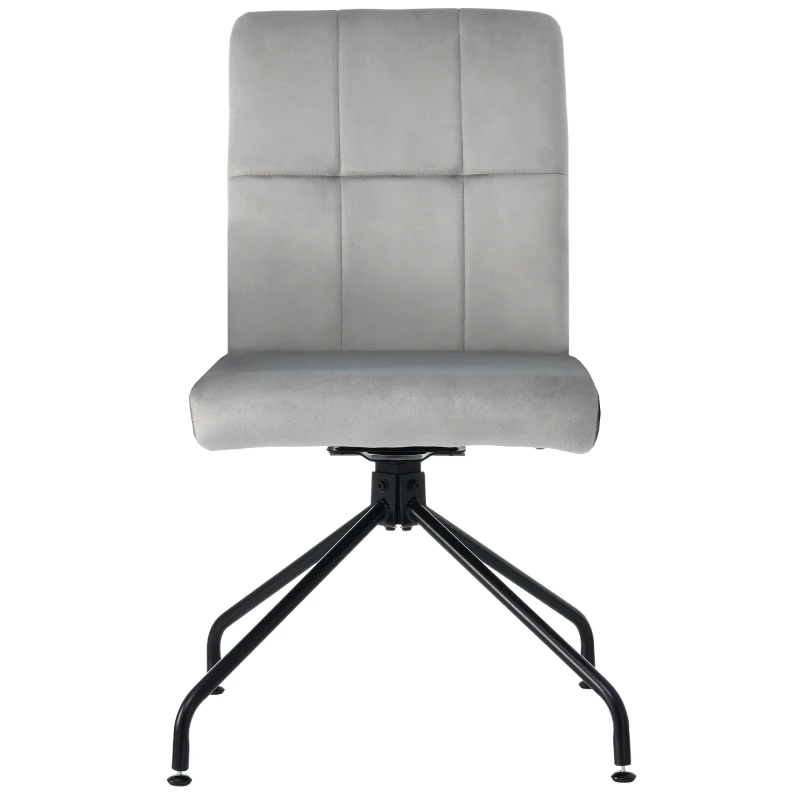 Ensemble de 2 chaises de salle à manger en bois et tissu effet velours avec accoudoirs amovibles, design ergonomique et moderne, 57x49x87 cm, Gris