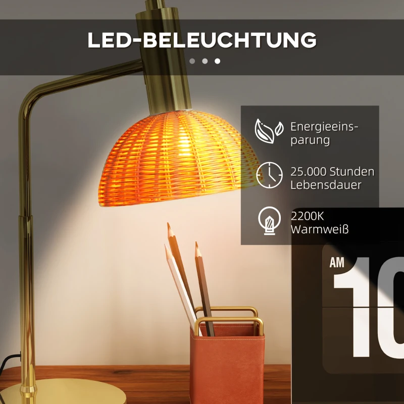 HOMCOM Lampa stołowa z podstawą E14