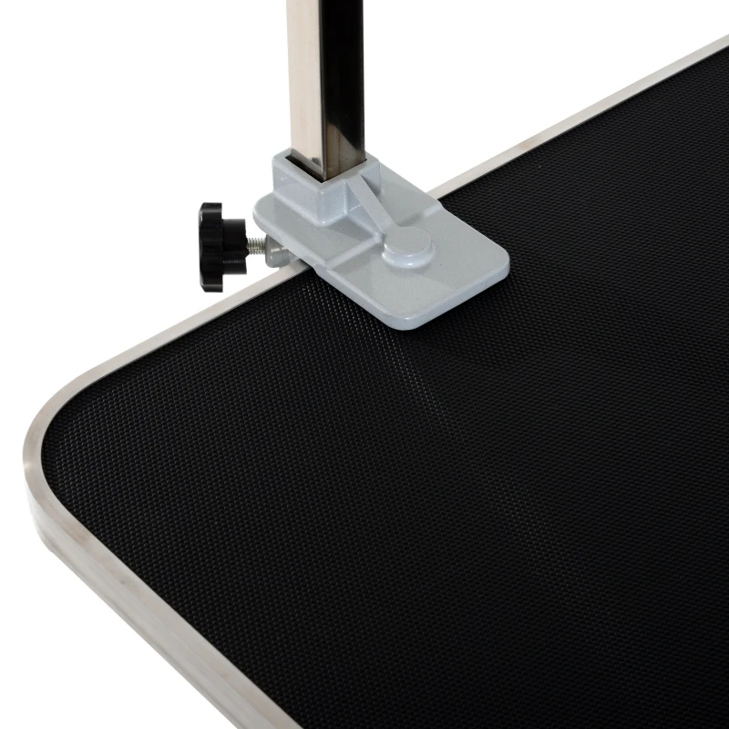 PawHut Aluminium trimtafel dierenverzorging scheertafel met korf in hoogte verstelbaar zwart