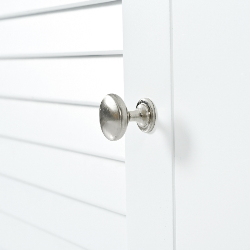 Buffet Moderne en MDF Laqué avec 2 Portes et 3 Tiroirs, Poignées en Métal, 120x35x80 cm, Blanc