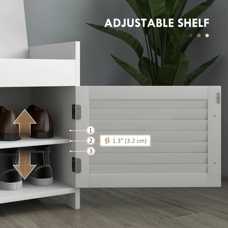 Homcom Banca Pantofi cu Spatiu Ascuns – Alb