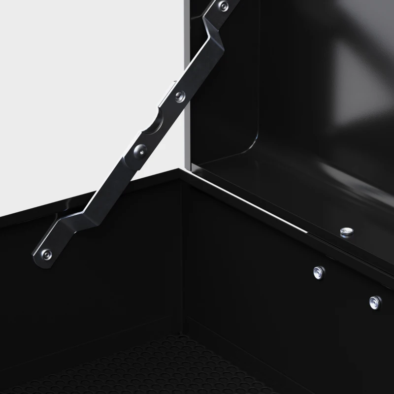 HOMCOM Comodă pentru Scule Portabilă, Cutie Metalică cu Carcasă Superioară și Glisiere pe Rulmenți cu Bile, 60x26x34 cm, Negru