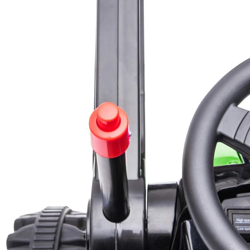 HOMCOM traptractor zittende graafmachine voor kinderen off-road voertuigen 2 instelbare snelheden tot 25 kg belastbaar met muziek schoparmen 3-5 jaar PP kunststof staal groen 132 x 62 x 65 cm