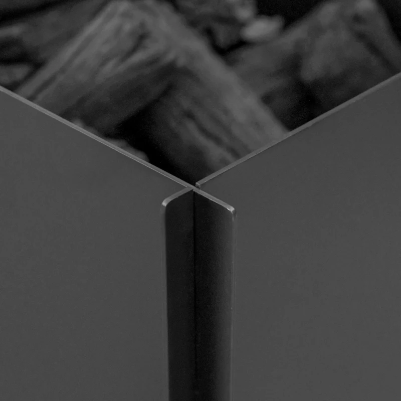 Outsunny Feuerschale demontierbar steckbar Feuerkorb Feuerstelle für Garten Camping BBQ Stahl Schwarz 50 x 50 x 30 cm