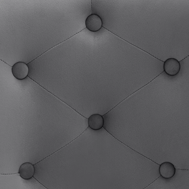 Ensemble de 2 chaises de salle à manger modernes en tissu effet velours avec coussin lombaire, assise rembourrée et capitionné, Gris