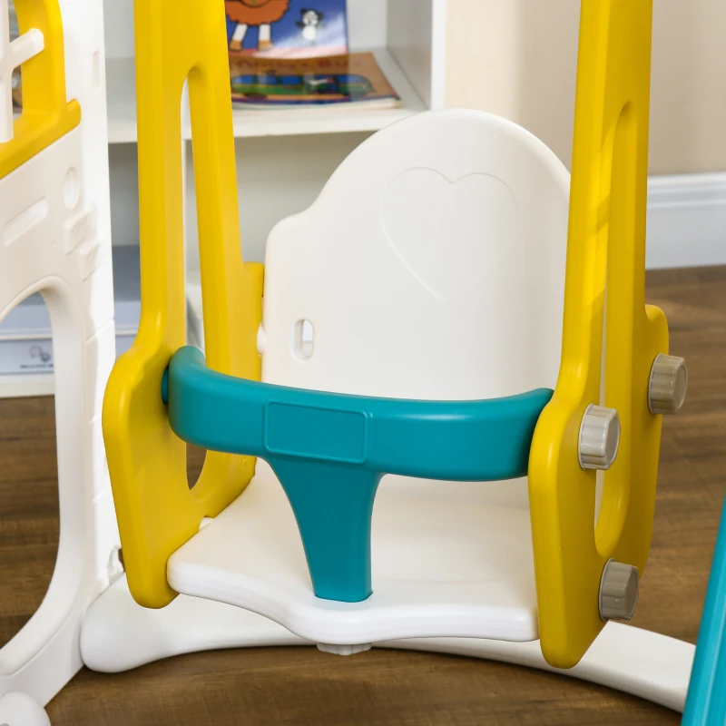 AIYAPLAY Set de tobogane și leagăne pentru copii mici 8 în 1 pentru copii cu vârsta cuprinsă între 1 și 3 ani, 250x177x99 cm, Galben