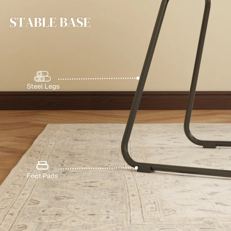 HOMCOM Set 2 Scaune PE Rattan, Scaune de Bucătărie, Scaune de Bucătărie cu Spătar Jos și Cotiere pentru Interior, 56x59x74 cm, Galben