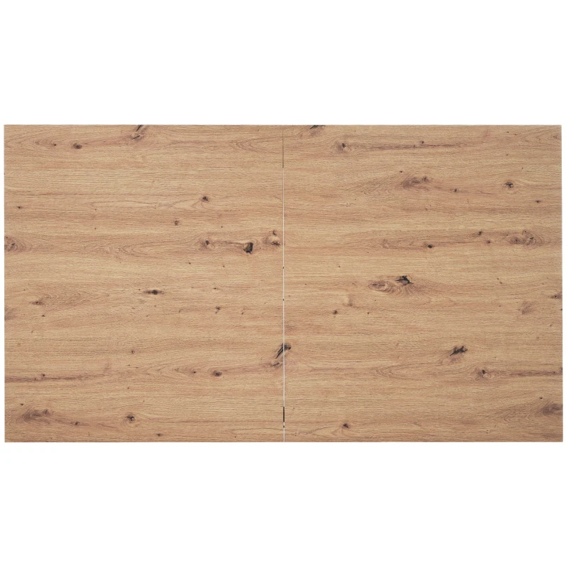 Table à Manger Extensible de Style Industriel, en Bois et Métal, Multifonctionnelle et Gain de Place, Noir+Naturel