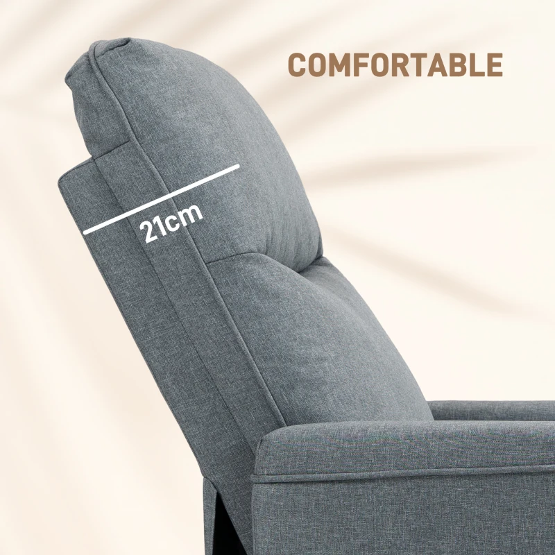 HOMCOM Fotoliu Relaxant Înclinabil, Fotoliu Ergonomic cu Spătar Înclinabil și Suport Dublu pentru Picioare, 72x83x103 cm, Gri