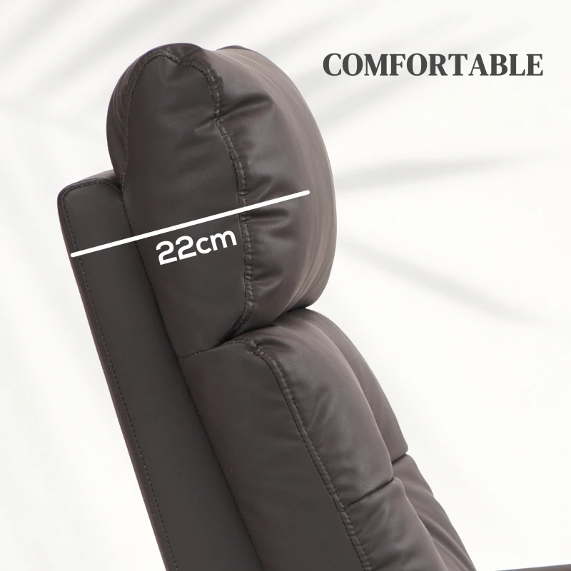 HOMCOM Fotoliu Rabatabil cu Ridicare Electrică, Scaun cu Masaj prin Vibrații și Căldură, cu Telecomandă și Buzunar, 67x89x102 cm, Maro