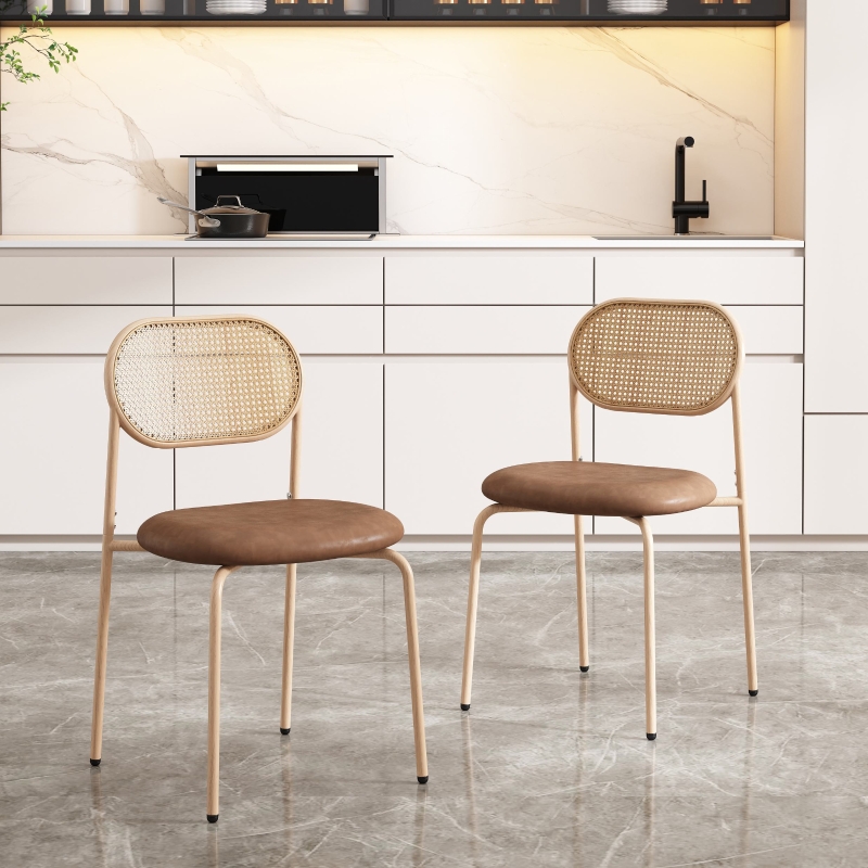 Set de 2 chaises en rotin et bois marron Rattan | Maisons du Monde