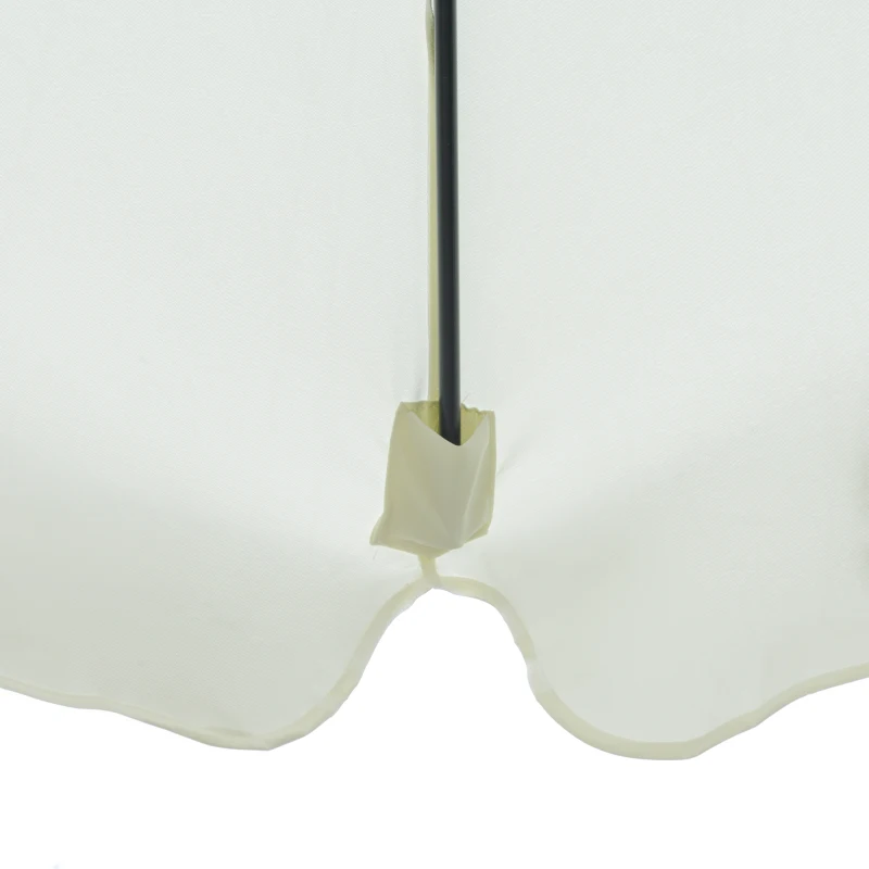Outsunny Parasol Garden Umbrella Ø2.66m UV Protection 50+ 8 Ribs Tilt-Adjustable Beige