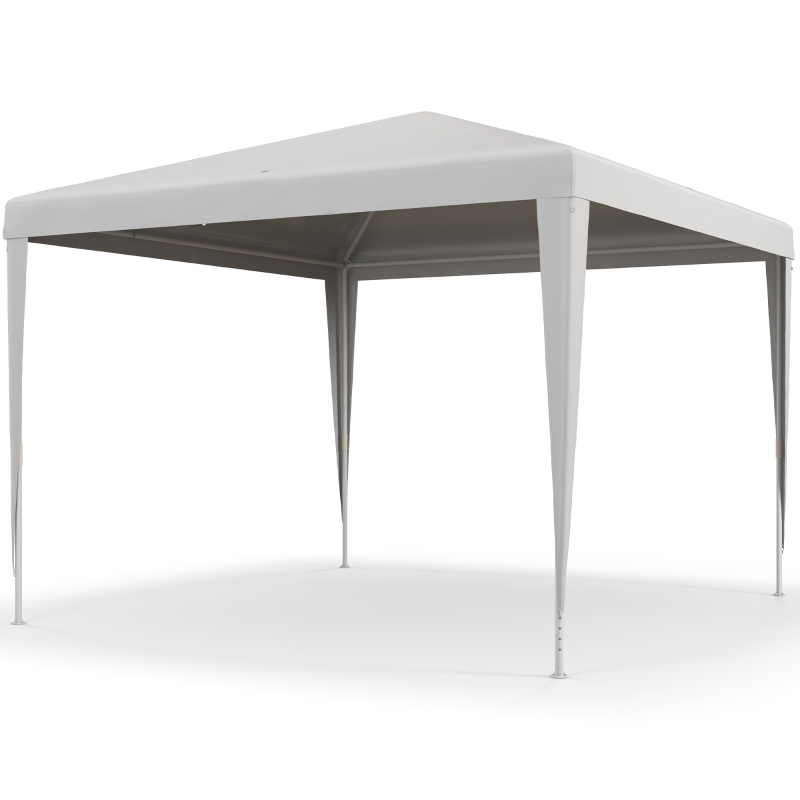 Outsunny Tenda de Jardim Desmontável Tenda para Exteriores com 4 Orifícios de Drenagem e Tubo de Aço 293x293x252 cm Branco