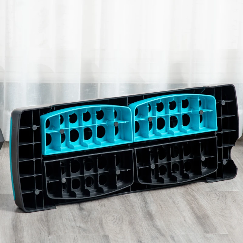 HOMCOM Plataforma Step Fitness com Altura Ajustável de 10/15/20 cm Plataforma de Exercício 78x28x20 cm Azul e Preto