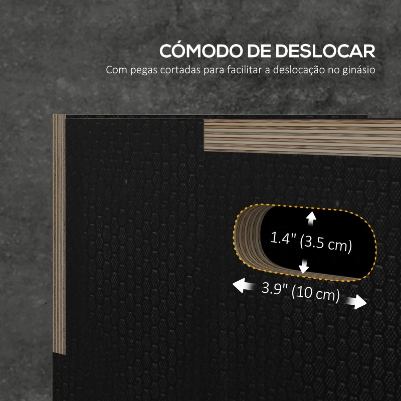 SPORTNOW Caixa Pliométrica com 3 Alturas Diferentes para Treino de Força em Casa Ginásio CrossFit Carga 120 kg 76x61x51 cm Preto