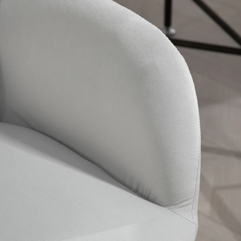 Vinsetto Bureaustoel, ergonomisch, in hoogte verstelbaar, draaibaar, velvet-look, tot 120 kg, lichtgrijs