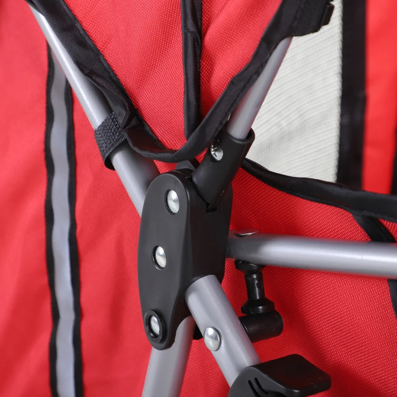 PawHut Passeggino per Cani Piccoli Pieghevole, Carrozzina per Cani con Ruote con Freni, Portabicchieri, Cestino Portaoggetti e Imbottitura Rimovibile e Lavabile, per Animali Domestici 10 kg, Rosso