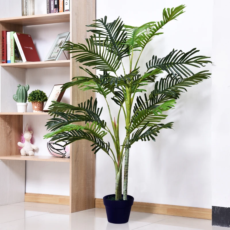 Outsunny Planta Artificiala Palmier Artificial in Ghiveci de 150 cm pentru Interior si Exterior