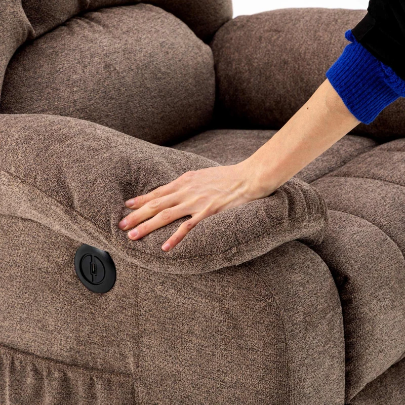 Executive Power Lift Massage Chair with Heating Points, USB Ports, Side Pockets, Easy Assembly, 92x94x105 cm, Brown