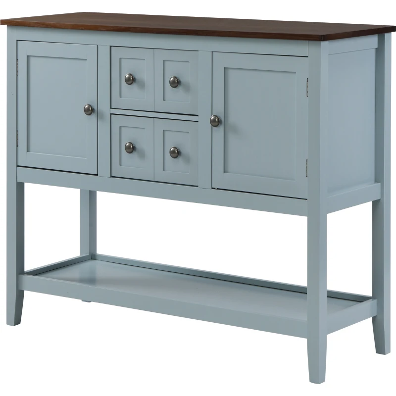 Elegant Wooden Console Table with Lower Shelf, Ideal for Hallway or Living Room, 105x38x86 cm, SoBuy Shoe Cabinet, Navy