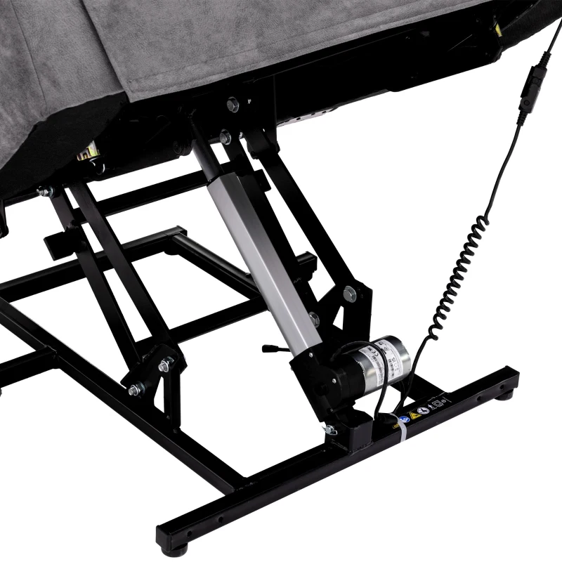 Power Massage Lift Recliner Chair with Heat & Vibration, Safety Motion Mechanism, USB Ports, Ergonomic 6 Points Vibration Massage Office Chair with Heating Massage Points - 100x95x102 cm, Dark Grey