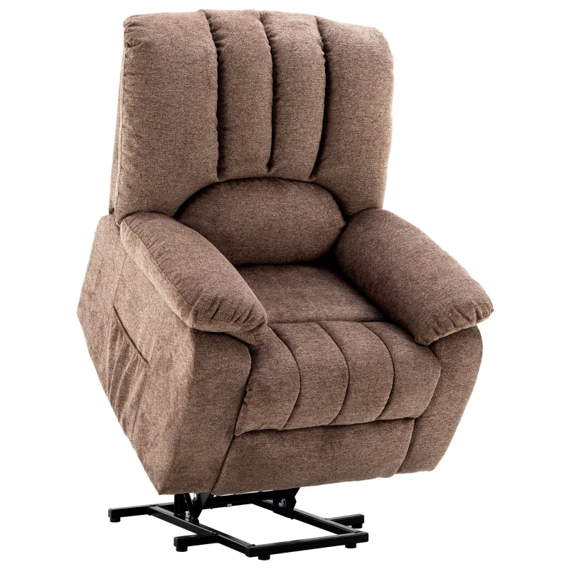 Executive Power Lift Massage Chair with Heating Points, USB Ports, Side Pockets, Easy Assembly, 92x94x105 cm, Brown