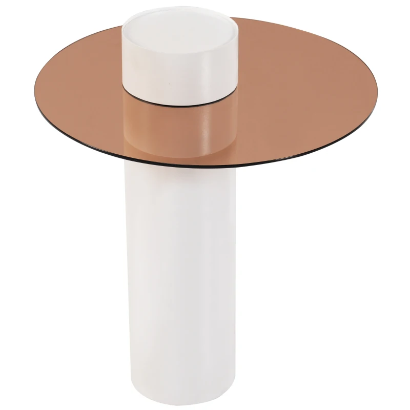 Modern Nest of Coffee Tables Set of 2, Melamine Veneer Top with Metal Frame, Includes Large and Small Tables, Easy Assembly, 60x60x40 cm; 40x40x42 cm, White