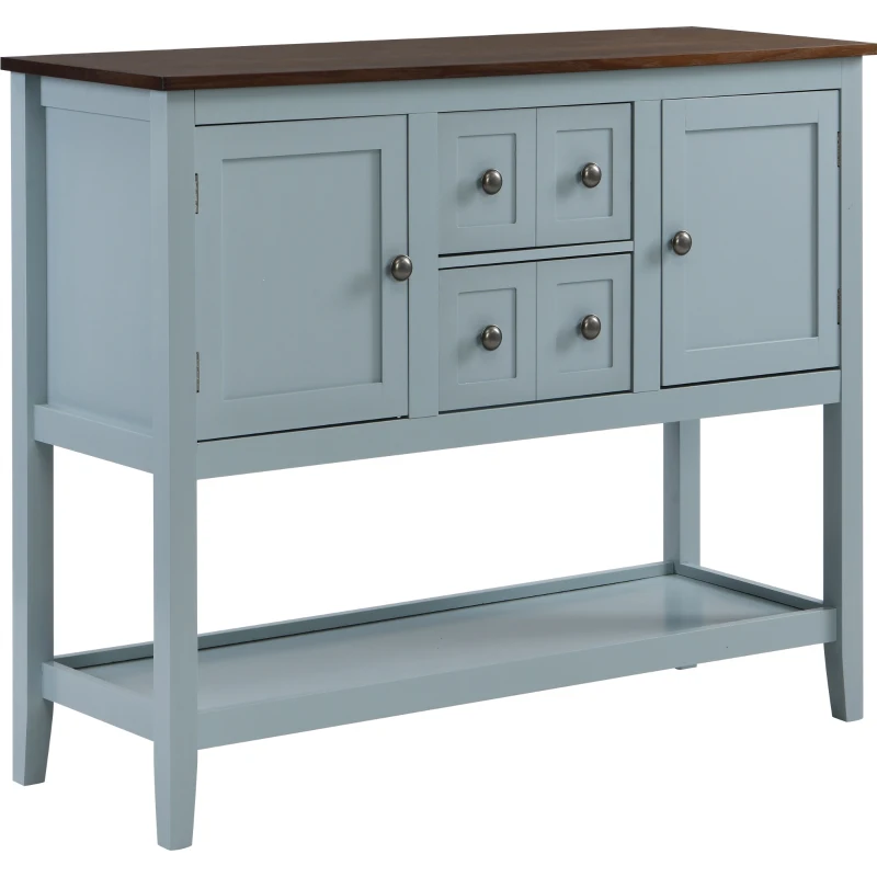 Elegant Wooden Console Table with Lower Shelf, Ideal for Hallway or Living Room, 105x38x86 cm, SoBuy Shoe Cabinet, Navy