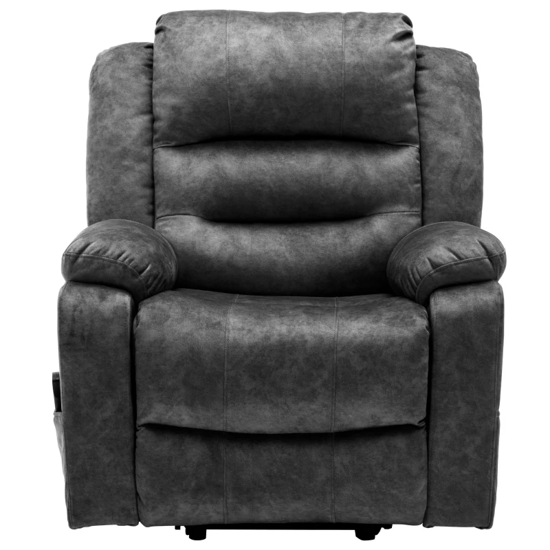 Electric Recliner Massage Chair with Heating and USB Ports, Side Pockets, Easy Assembly, 87x85x107 cm, Grey