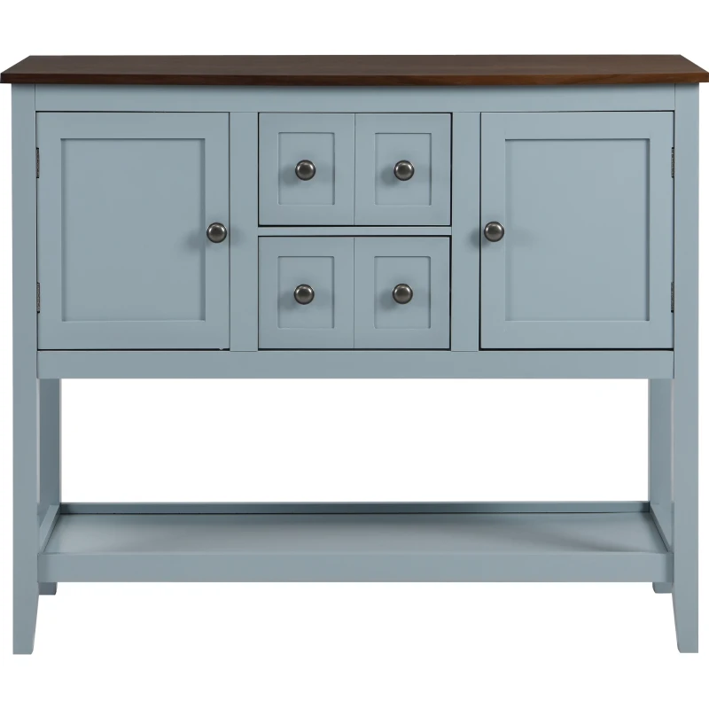 Elegant Wooden Console Table with Lower Shelf, Ideal for Hallway or Living Room, 105x38x86 cm, SoBuy Shoe Cabinet, Navy