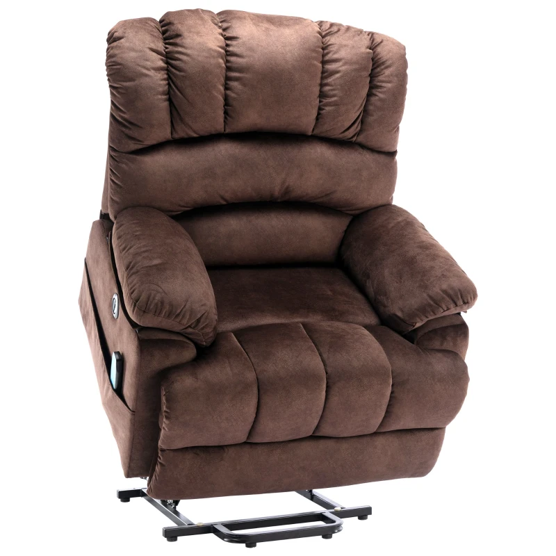 Power Lift Massage Chair with Heating Points, Side Pockets, Easy Assembly, Electric Recliner Armchair for Elderly, 103x100x106 cm, Brown