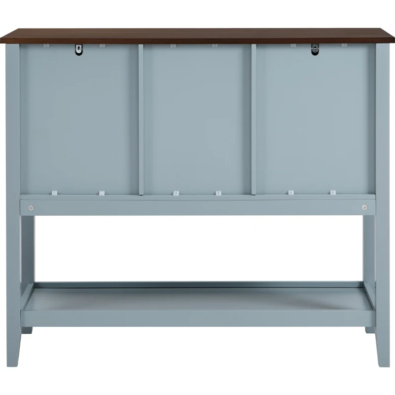 Elegant Wooden Console Table with Lower Shelf, Ideal for Hallway or Living Room, 105x38x86 cm, SoBuy Shoe Cabinet, Navy