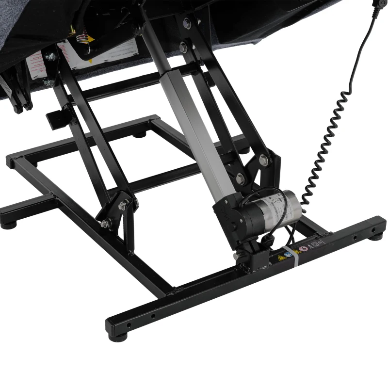 Electric Recliner Armchair with Heating Massage Points, USB Ports, Side Pockets, Executive Power Lift Massage Chair, 92x94x105 cm, Light Grey-Blue