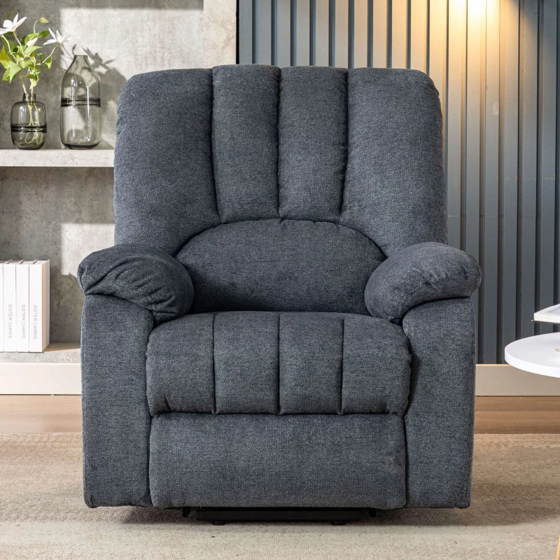 Electric Recliner Armchair with Heating Massage Points, USB Ports, Side Pockets, Executive Power Lift Massage Chair, 92x94x105 cm, Light Grey-Blue