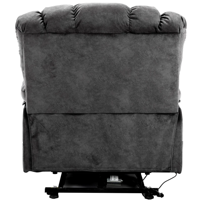 Electric Power Lift Recliner Chair with Heating Massage Points, Vibration, USB Ports, and Side Pockets, 103x100x106 cm, Grey