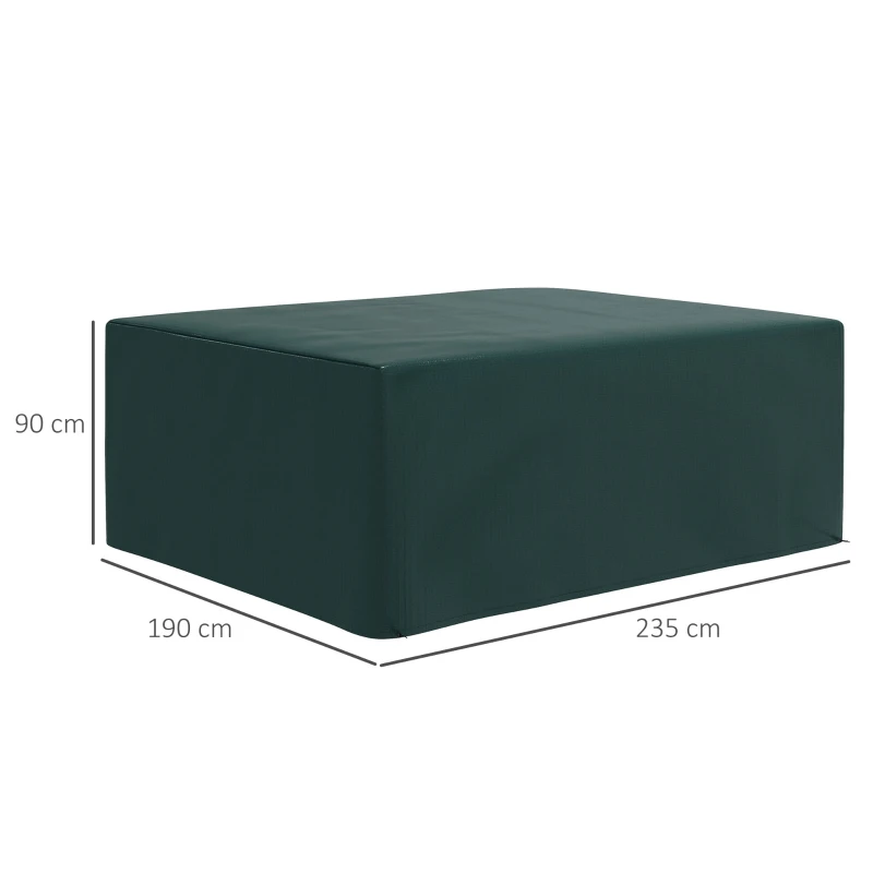 Outsunny Capa Protetora para Móveis Retangular Cobertura de Móveis para Jardim Impermeável para Terraço Varanda 235x190x90 cm Verde