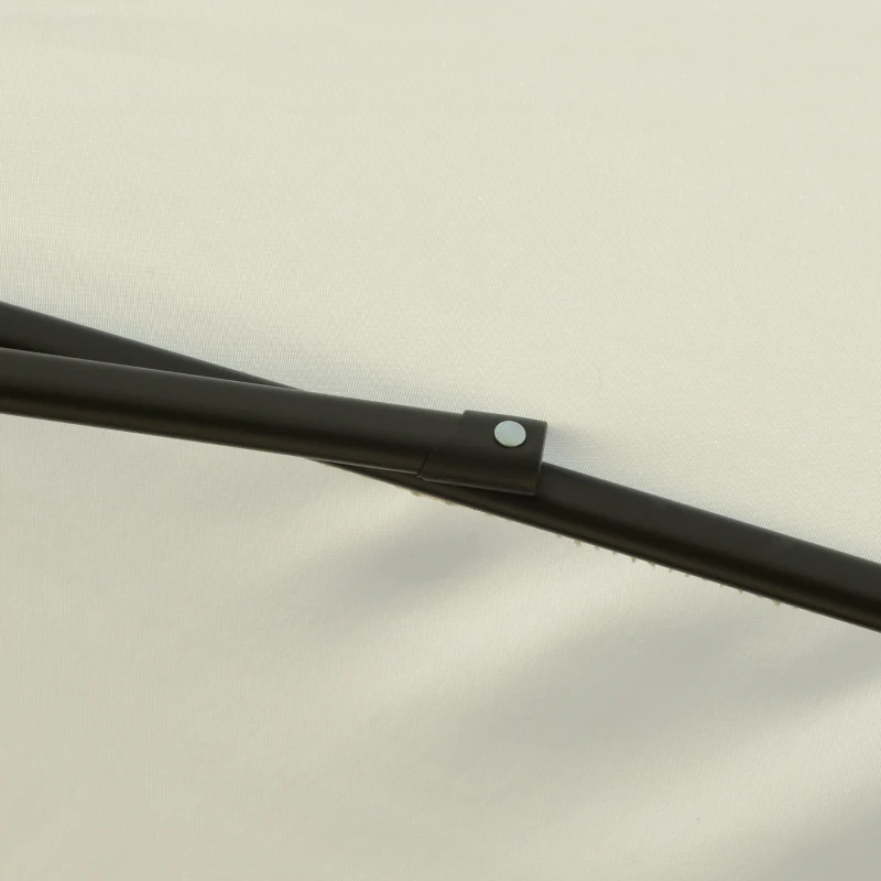 Outsunny Ombrellone da Giardino 2.6x2.5 m Anti UV Protezione 30+ con Testa Inclinabile, Palo in Alluminio e 6 Stecche, Bianco Crema