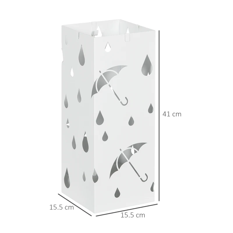 HOMCOM Six-Umbrella Steel Holder Stand - White