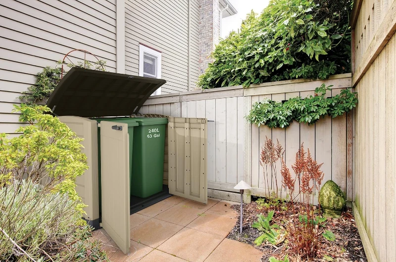 Keter Porta Attrezzi da Giardino Store-It-Out Arc, 1200L, Effetto Legno, Beige, 145,5x82x125H cm